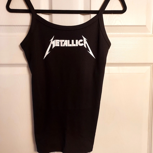 Tops - Metallica tank top ribbed vintage logo. Metallica fitted spaghetti strap…